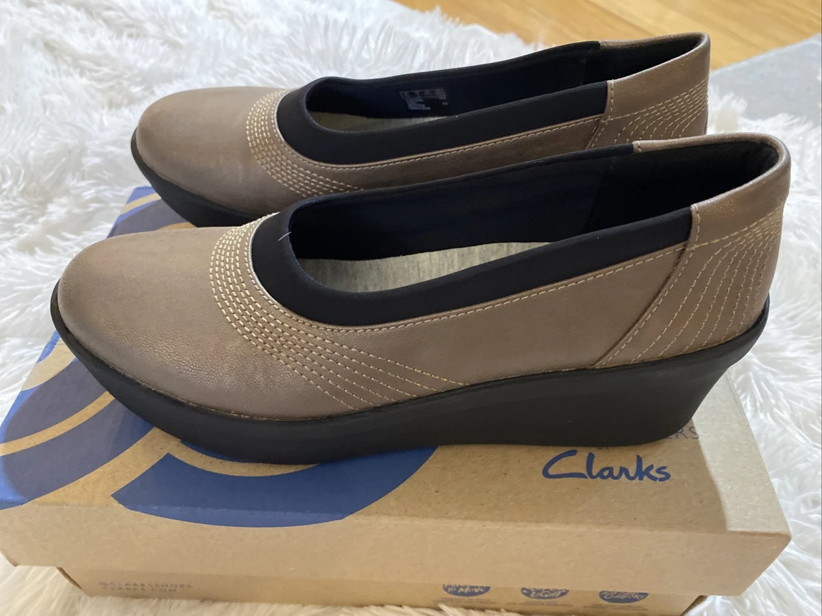 CLOUDSTEPPERS by Clarks Knit Wedges Step Rose Sky Pewter 7