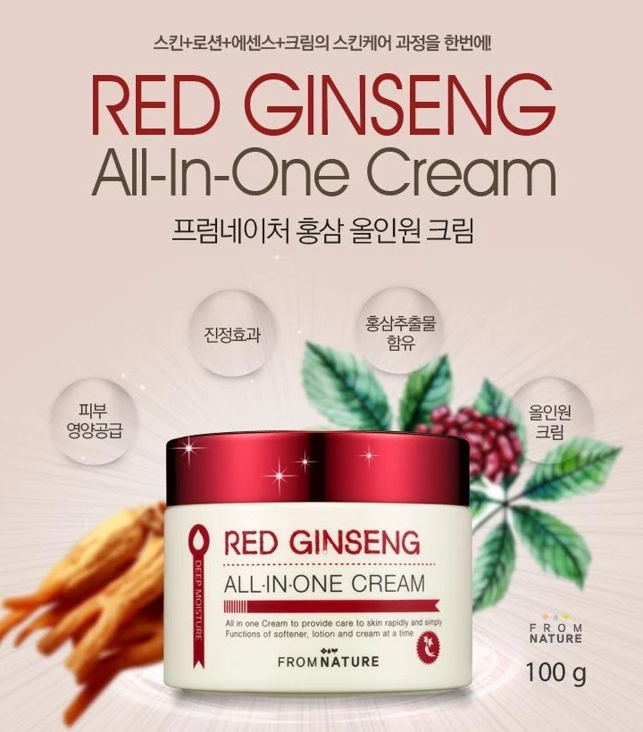 From Nature Red Ginseng All In One Cream 3.5OZ Calming Skin Moisture K  beauty | eBay