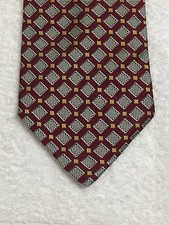VILLA BUGATTI MENS TIE BURGUNDY WITH GRAY GOLD 4 X 59
