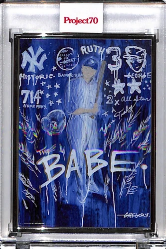 2021 TOPPS PROJECT 70 #471 BABE RUTH BY GREGOR SIFF P70 AP SILVER FRAME 05/51