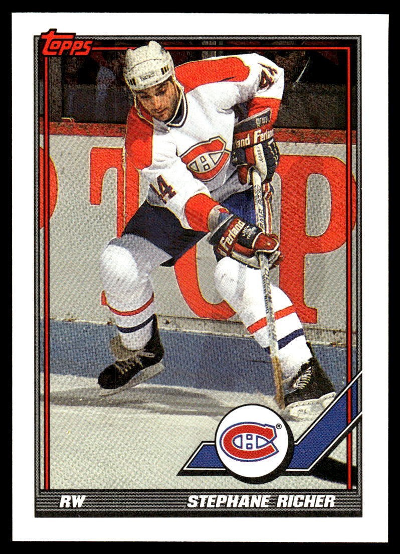 1991-92 Topps #369 Stephane Richer Montreal Canadiens Hockey Card