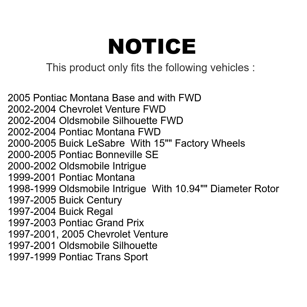 Front Brake Rotor & Ceramic Pad Kit For Buick LeSabre Century Pontiac