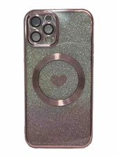 New! Metallic Pink Flexible iPhone 15 Pro Jelly Case With Screen Protector