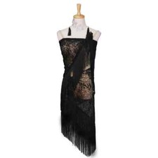 New Latin Dance dress made from Black scarves and Jumpsuit Size 10 NWT