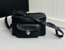 Vintage Compartment Camera/Film Bag Black Vinyl Photography Bag 11"x6"x4" Purse