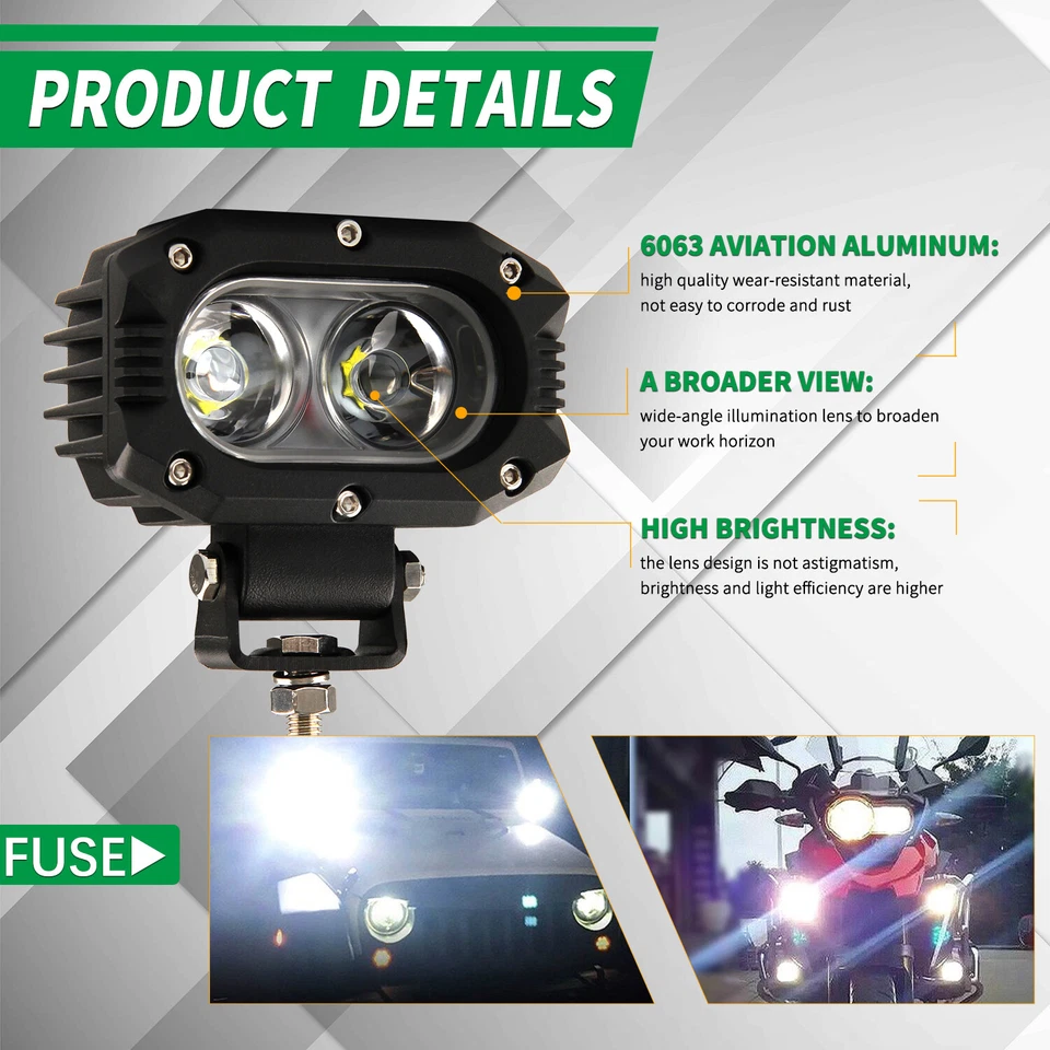 Luzes de trabalho LED 4"" 240W pods lâmpada offroad de inundação neblina para ATV UTE SUV cubo - Imagem 4 de 4