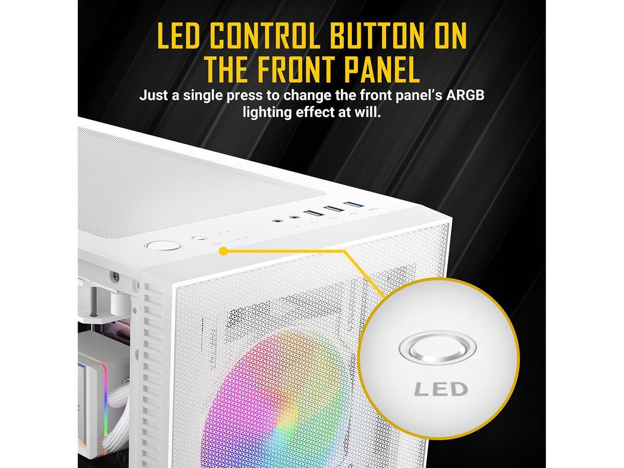 Antec NX Series NX410 White 2 x 140 мм и 1 x 120 мм вентиляторы ARGB в комплекте радиус 360 мм