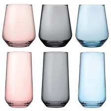 Pasabahce Allegra Coloured Glasses Highball Tumbler Tall Short Cocktails Juice