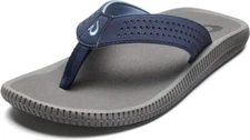 OluKai Men's Ulele 10435-TF26 Blue Depth/Charcoal Beach Sandals Brand New