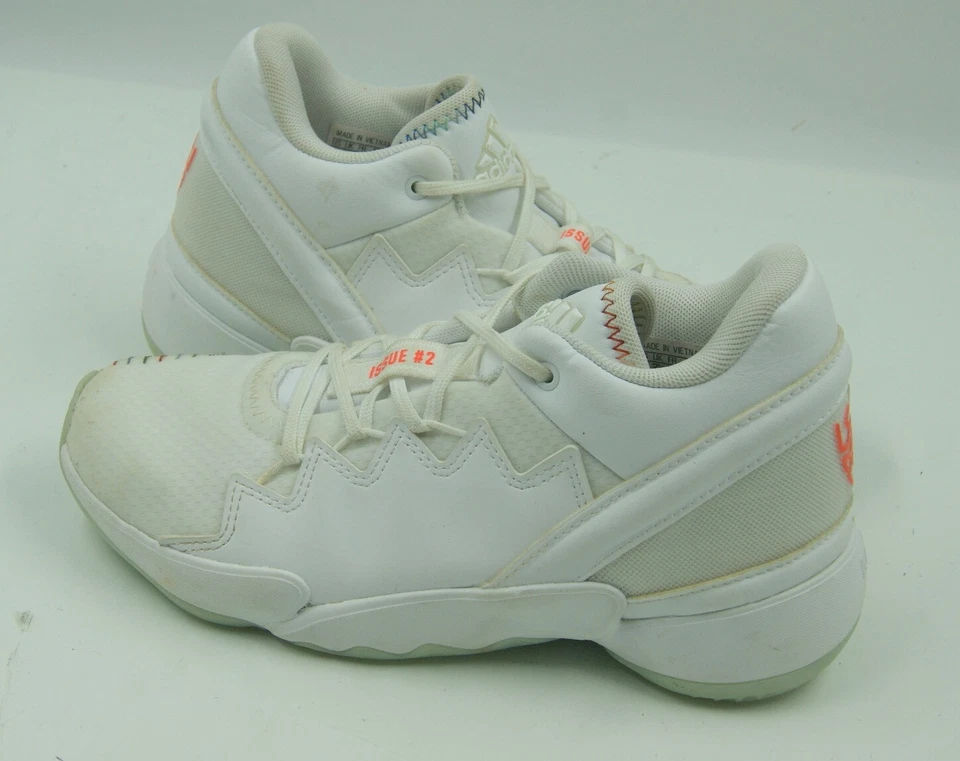 Adidas D.O.N. Issue #2 Boys Sneaker 3 White Mesh Leather Basketball Shoes G57971 - Image 2 of 4