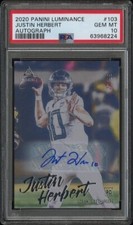 2020 Panini Luminance Rookie Autograph Justin Herbert #27/99 PSA 10