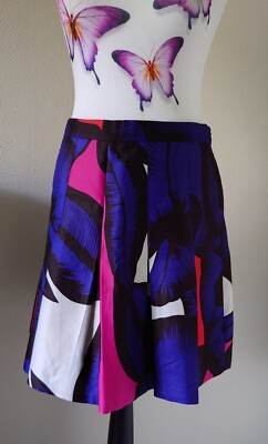 Diane von Furstenberg Rock Gr. 38/40 lila/schwarz/pink Faltenrock