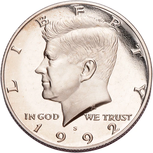 1992 S silver proof Kennedy half dollar from proof sets