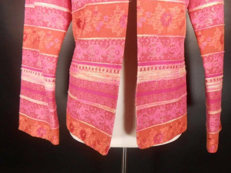 Hermosa Chaqueta Blazer Para Mujer 12P Petite 12 Coldwater Creek Rosa Rayas LS Foto 3 de 4