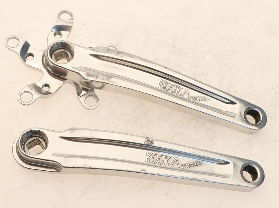 Kooka Forged MTB Crankset 175mm 94/58 BCD Silver Vintage Kooka Forged MTB Crankset 175mm 94/58 BCD Silver Vintage