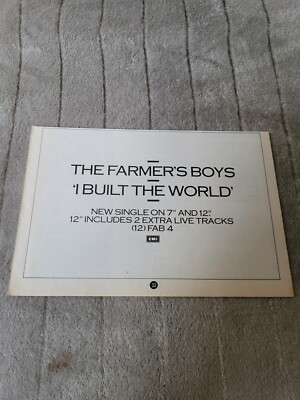 TPGM18 WERBUNG 5X8 DIE BAUERNJUNGEN : ''I BUILT THE WORLD'' SINGLE