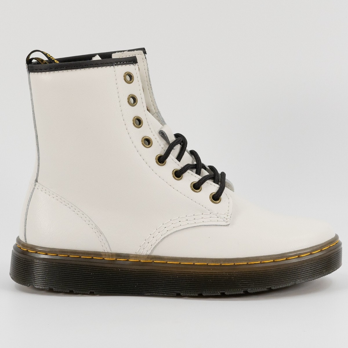 Dr. Martens Zavala Combat Boots White Lace Up Leather Ankle Womens US 7 Men Sz 6 Dr. Martens Zavala White Women main image 3