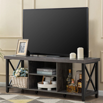Gazhome Tv Stand For Tv Up To 55 Inches Tv Cabinet Open Storage Tv Console Unit