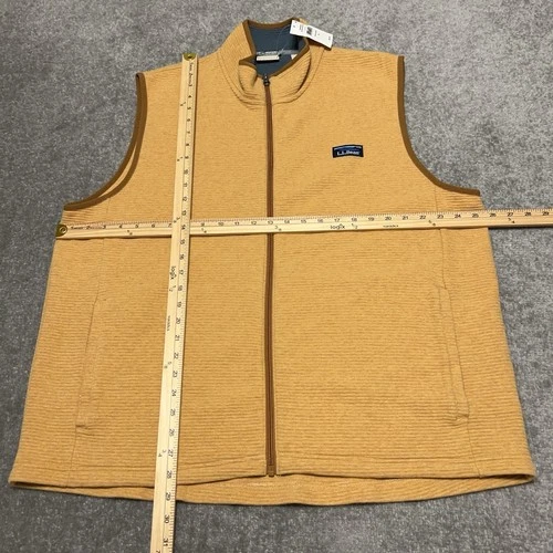 LL Bean Vest Mens XL Barley Heather Lakewashed Double Knit Full Zip NEW $69.95 image 4
