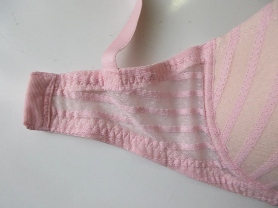Betsey Johnson 723803 Stocking Stripe Lined Demi Bra Pink 32DD $48 B315.DD32 - Image 3 of 4