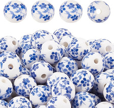 200Pcs 12Mm round Porcelain Beads Ceramic Loose Beads Handmade Porcelain Bead Pr