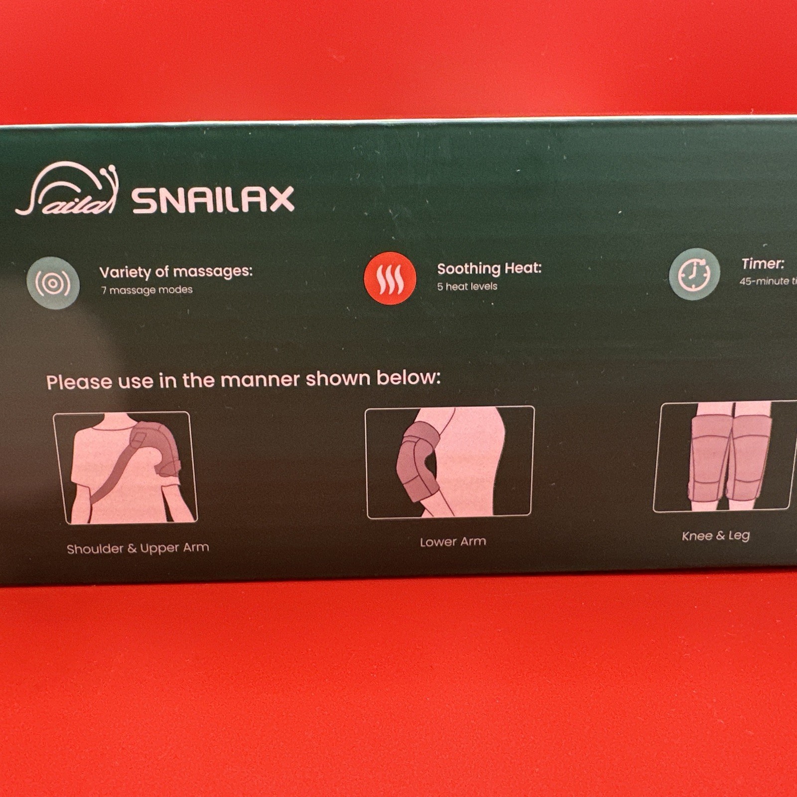 SNAILAX HEATED KNEE BRACE W/ MASSAGE, HEAT - VIBRATION - TIMER, *NEW*