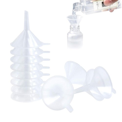 10Pcs Clear Mini Funnel Narrow, Neck Perfume Funnel, Kitchen Use Plastic Funn...