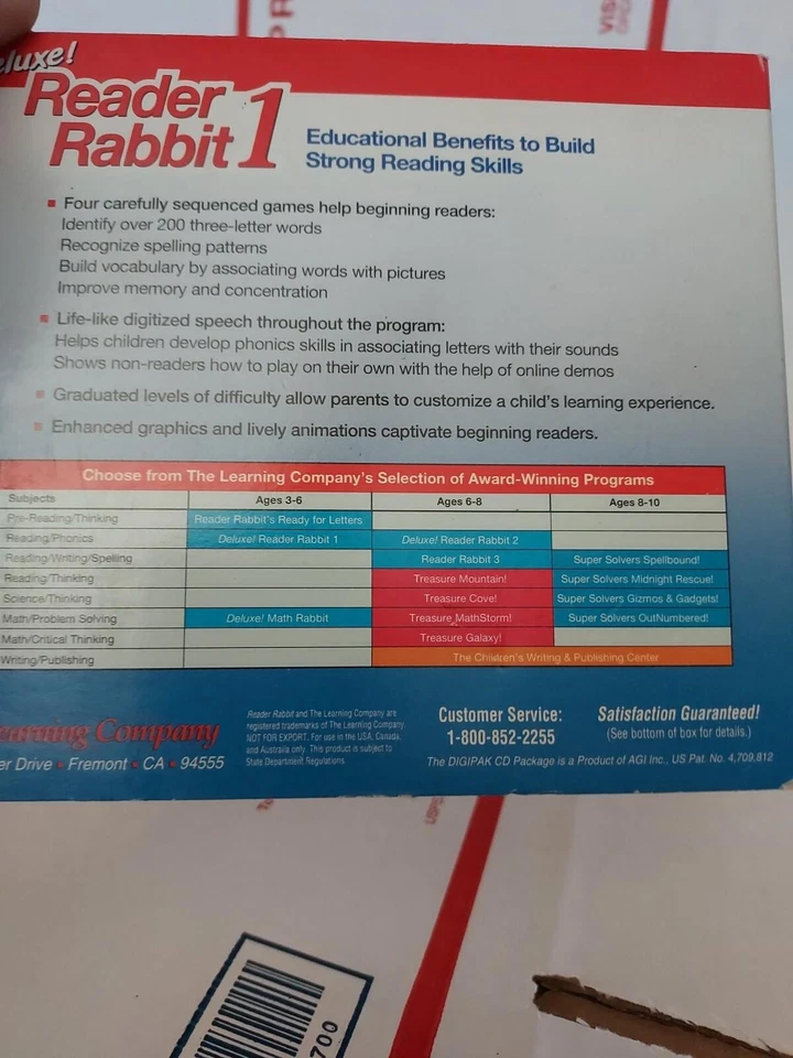 1994 The Learning Company Deluxe! Reader Rabbit 1 возраст 3-6 ПК Windows MAC #162h - Изображение 3 из 4