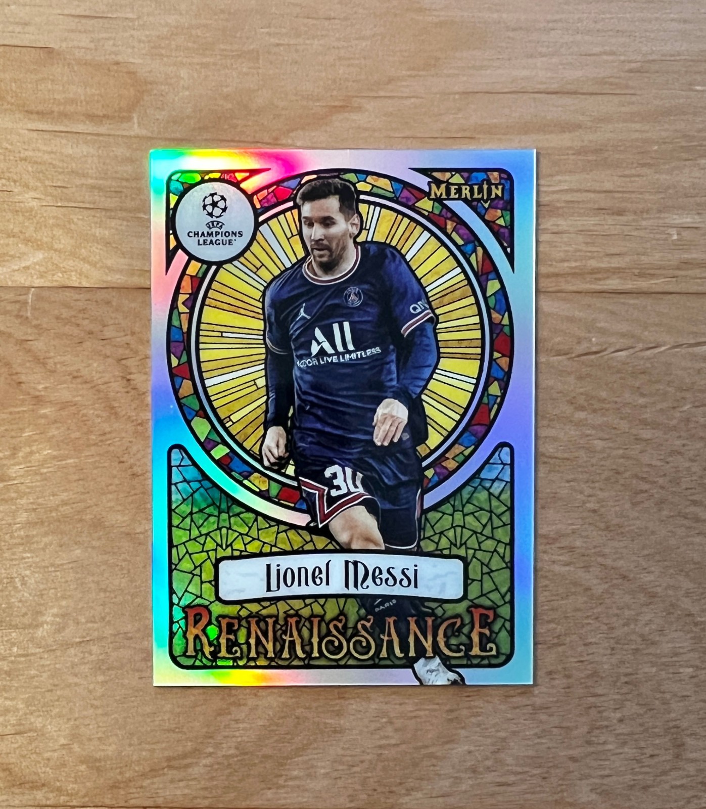 Lionel Messi 2021-22 Topps Merlin Chrome UEFA Club Competitions Renaissance
