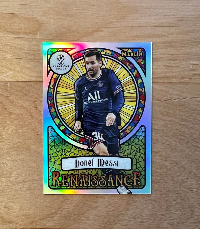 Lionel Messi 2021-22 Topps Merlin Chrome UEFA Club Competitions Renaissance