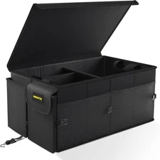 Car Trunk Organizer 65l Collapsible Trunk Organizer With Lid Sturdy Car Storage 