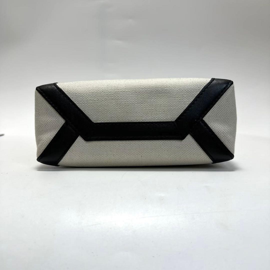 VALENTINO Women Studded 2Way Shoulder Hand bag Canvas Leather Gray Black thumbnail 16