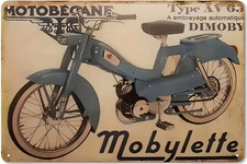 Plaque Murale Métal "MOTOBECANE Mobylette" Art Déco Vintage