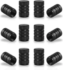 SINGARO 12PCS Tire Valve Stem Caps, Car Exterior Accessories, Aluminum Black 