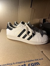 adidas Superstar White Black Leather Sneakers Unisex Kids Size 5.5