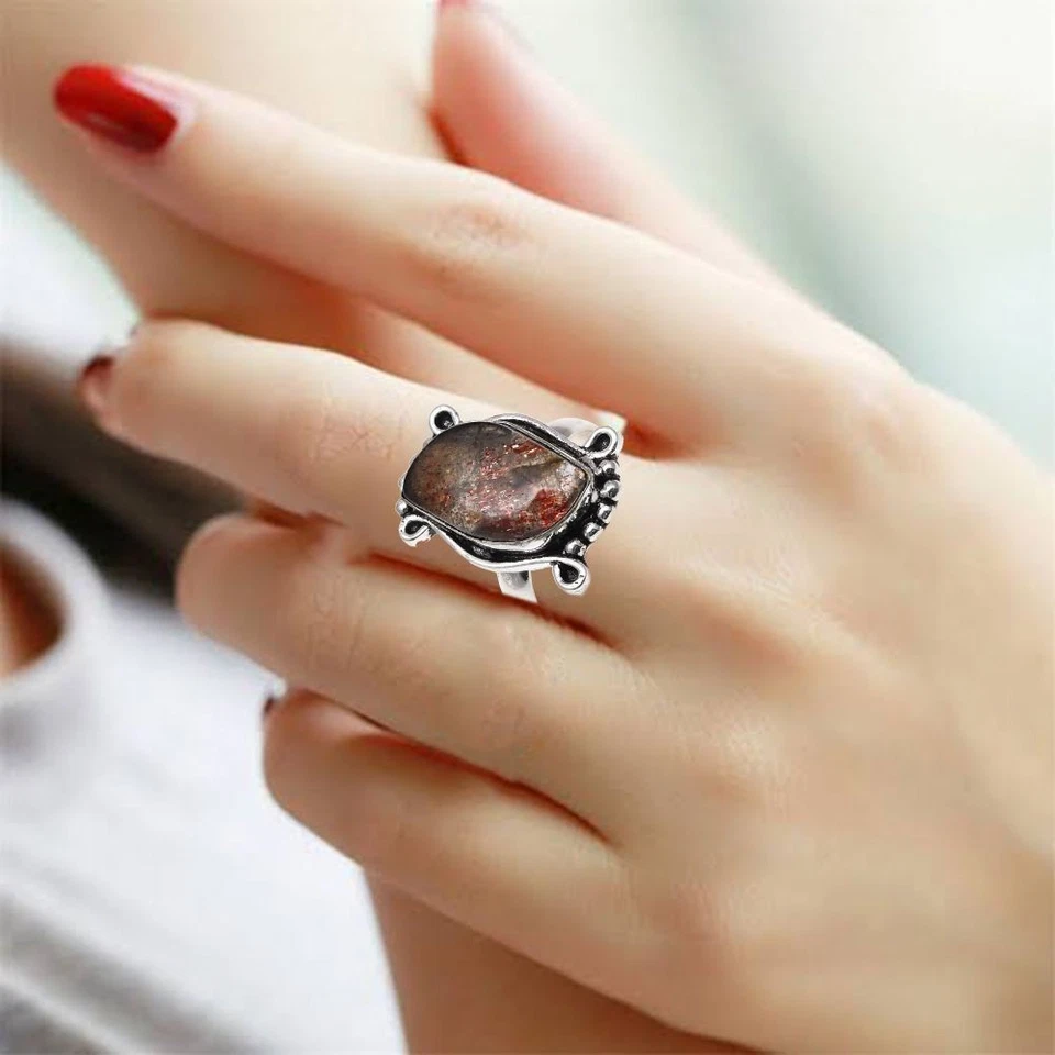 Copper Rutile Gemstone Handmade Silver Jewelry  "7" - Image 4 of 4