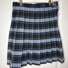NWT French Toast Blu Gld Pd Pleated Skirt 18 1/2 Plus