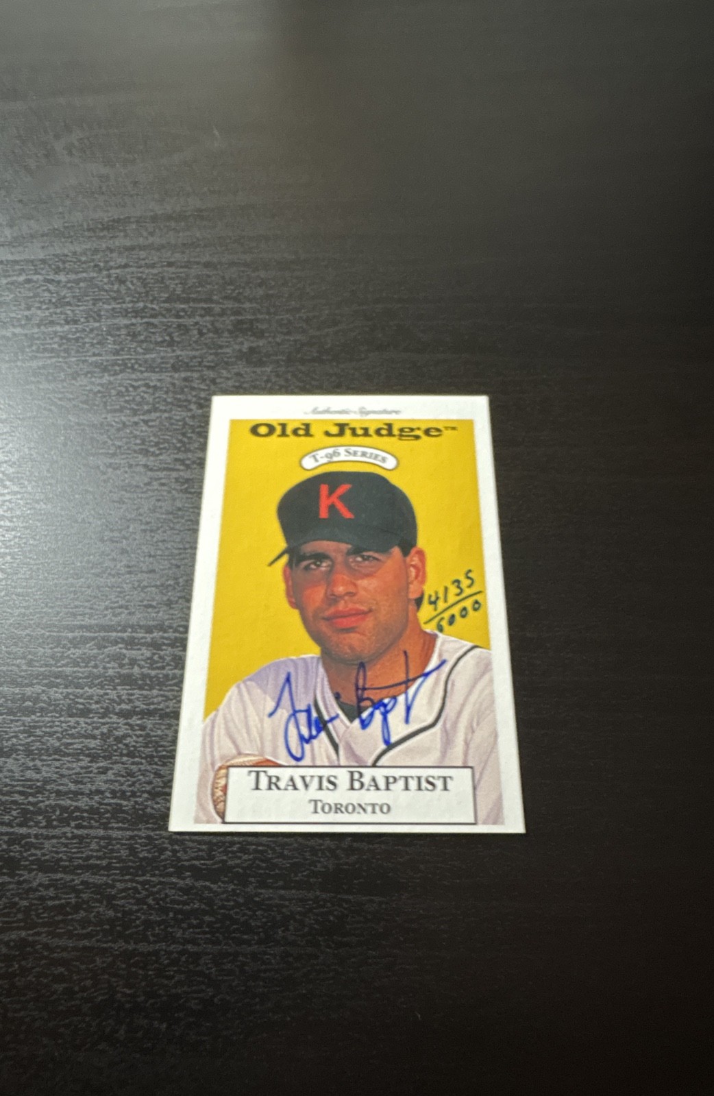 1996 Signature Rookies Old Judge - T-96 Minis Travis Baptist #2 Signatures /6000