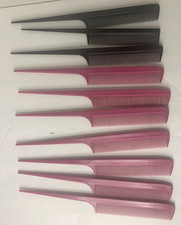 Lot of 10 Rat Tail Combs Plastic Teasing Comb Professional Pink Black See Detail