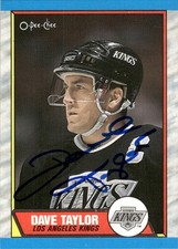 1989-90 Autographed O-Pee-Chee Signed OPC Dave Taylor Los Angeles Kings #58