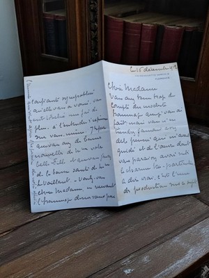 Handgeschriebener Brief 1942 - Drucke aus Italien in Kriegszeiten - Vintage Flora