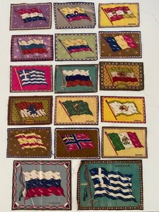 Antique Vtg Flag Tobacco Flannel Felt Cigarette Cigar Lot Of 17