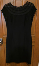 TALBOTS CAP SLEEVE BLACK SHEATH DRESS SIZE 8