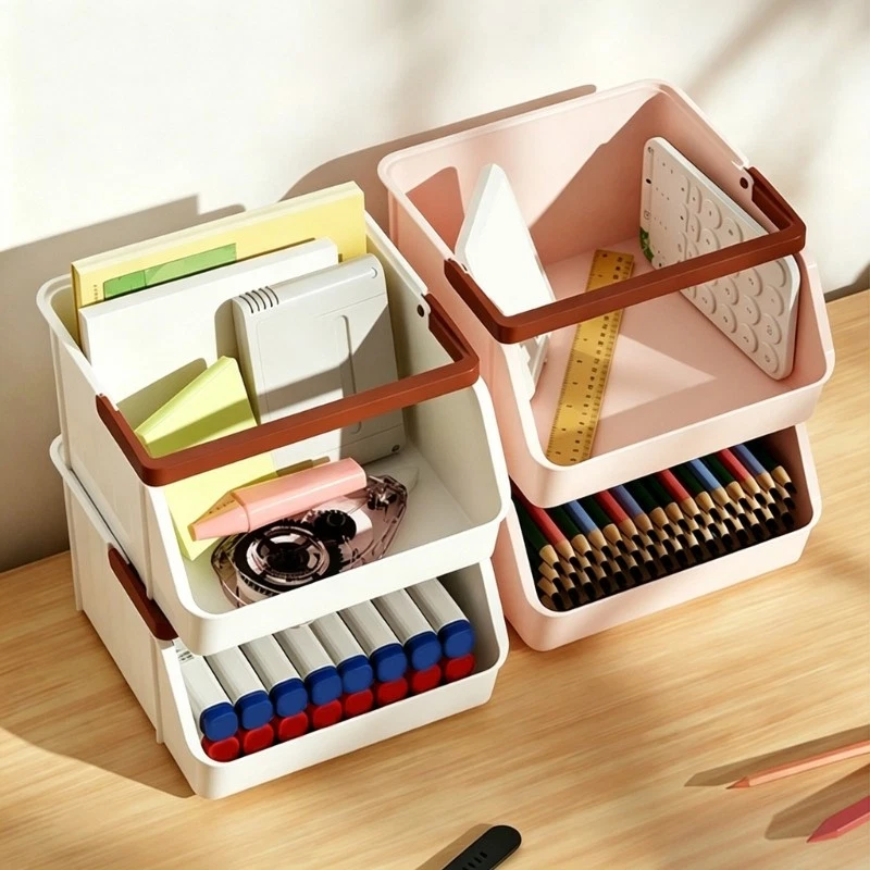 3PCS Multifunctional Storage Boxes For Stationery Cosmetics Desktop Organizers