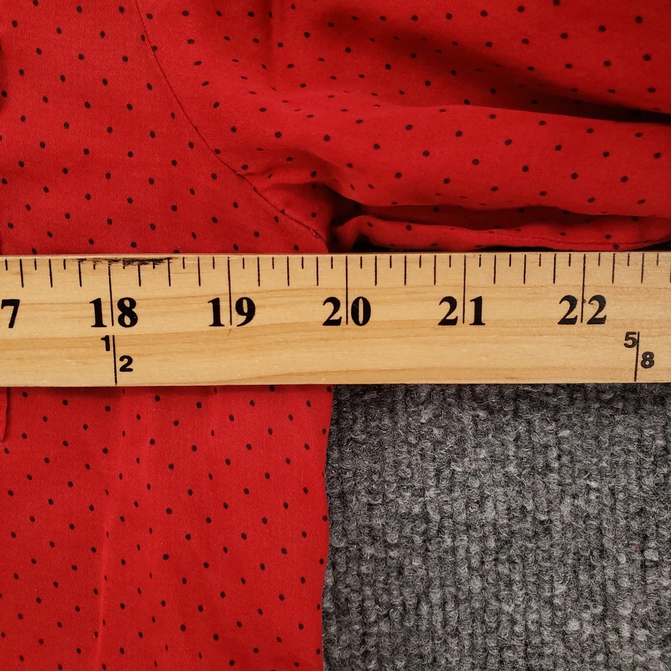 J Crew Pajama Pant Set Womens XS Red Soft Shine Sleepwear Polka Dots Lounge - Image 3 of 4