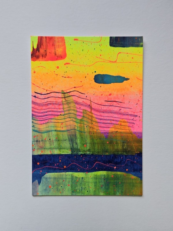 ACEO Original Acrylic Abstract Landscape Jackie T Creates Loosies #41