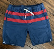 Fair Harbor Shorts Swim Trunks Anchor Red Stripe Youth XL 12 6  BreezeKnit Liner