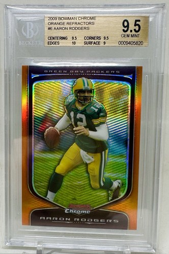 Aaron Rodgers [Orange Refractor] #6 2009 Bowman Chrome card