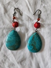 Blue Turquoise-style Dangle Earrings