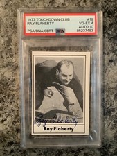 Ray Flaherty 1977 Touchdown HOF Signed RC Redskins PSA 4 10 Auto